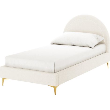 Lit enfant 90x190 cm laine bouclée blanc une place BOUDOIR (1/5)