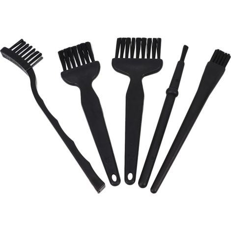 Brosse de Nettoyage pour Téléphone et Ordinateur 5pcs en Plastique Noir Légère, Nettoyage Précis en Réparation de Circuits Imprimés PCB (1/5)