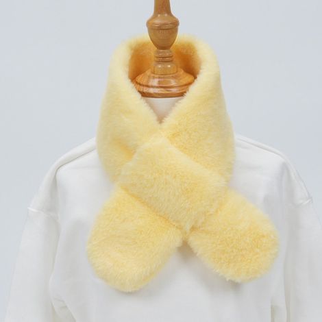 1 cache-cou épais et chaud, écharpe d'hiver pour bébé, cache-cou chaud pour filles et garçons, convient aux enfants, chaud et confortable, polyvalent, jaune (1/5)