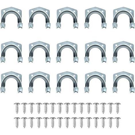 Set mit 15 robusten Multifunktionswerkzeughaken für die Aufbewahrung in Haus und Garage – rutschfeste Wandhaken für Lager, Garage, Gartenhaus und Gartengeräte (1/4)