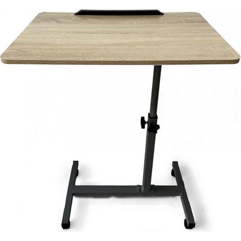 Table d'appoint - JUANIO - Multifonction - Hauteur réglable 59-89 cm - Plateau inclinable 0-90° - Roulettes avec frein (1/5)