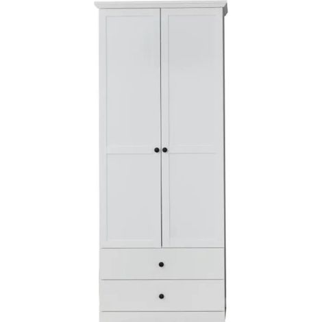 BRANDSTONE BAXTER - Meuble chambre. Armoire mélaminé blanc. L - H - P : 81 196 41 cm. (1/3)