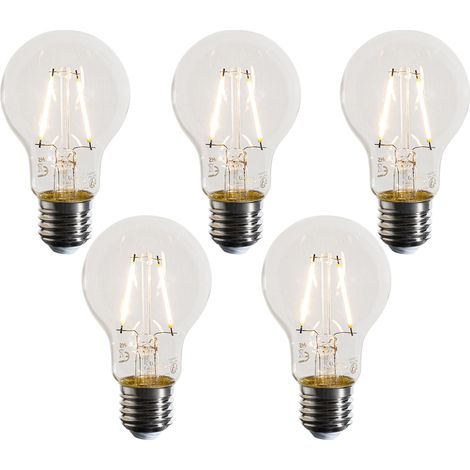 5er-Set E27 LED-Glühbirnen A60 Klar 3W 320 lm 2700K
