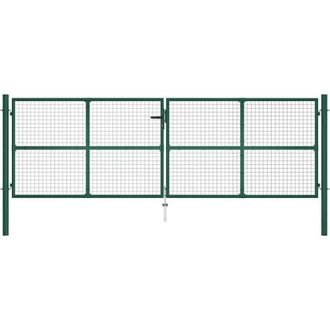 Maison Exclusive - Maschen-Gartentor aus Stahl 400 x 125 cm Grün