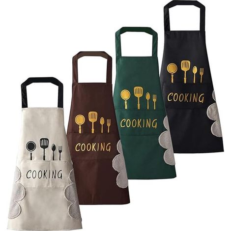 Delantal de cocina para mujer, lavable, con bolsillo grande, impermeable, ideal para cocinar y hornear.