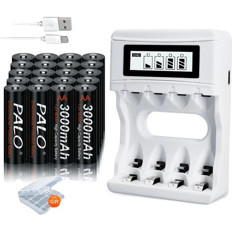 Batterie Rechargeable AA, Capacité 2000mAh, Écologique, Bleu, 1.2V (1/2)