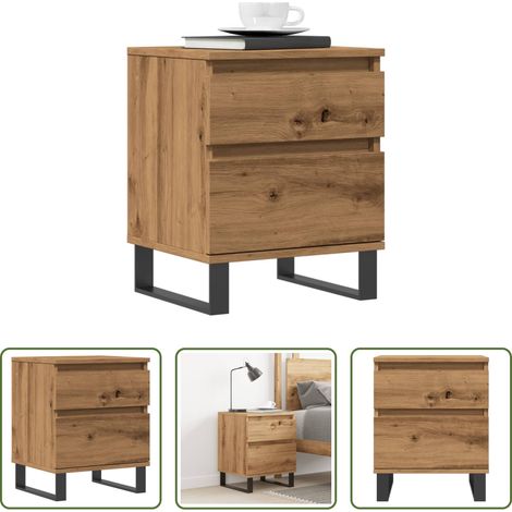 vidaXL Eiche - Nachttisch Artisan-Eiche 40x35x50 cm Holzwerkstoff (1/5)