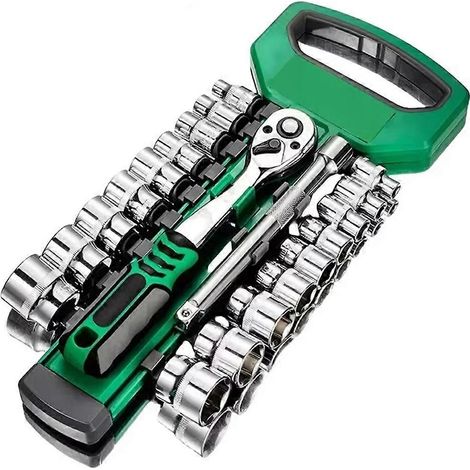 Jeu de 21 clés à douille, outils à main pour la réparation automobile, clé à cliquet 3/8, clé plate pour la réparation automobile (1/5)