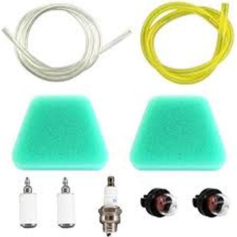 Luftfilter, Primerpumpe, Kraftstofffilter, Kraftstoffschlauch (2,5 x 5 mm, 2 x 3,5 mm) für Stihl McCulloch Partner Poulan Kettensäge, Freischneider, Kettensäge, Rasenmäher, Gebläse (1/4)