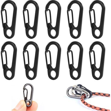 10pcs Mini Mousqueton,Mini Mousqueton Porte Clé,Mousqueton Escalade,31.5mm (1/5)
