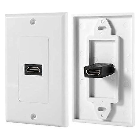 Panneau mural HDMI plaqué or à port unique, prise HDMI à port unique, compatible avec les systèmes home cinéma. (1/5)