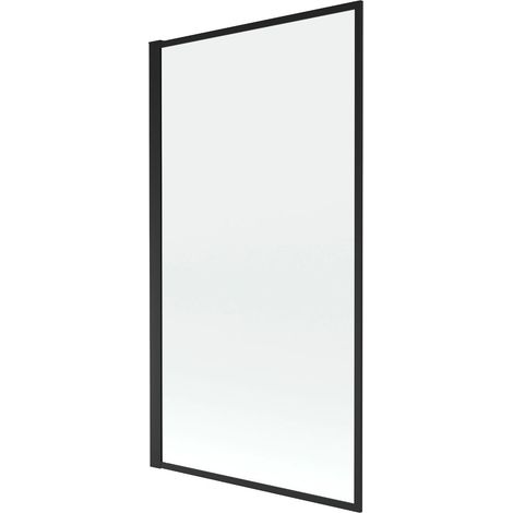 Mampara de Bañera 1 hoja Vidrio transparente, 70x140 cm, Perfil negro