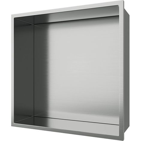 Aloni Wandnische Edelstahl gebürstet rostfrei 305x305x100mm (1/5)