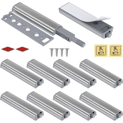 Push to Open Aimant Poussoir Porte Placard Lot de 10 Push Open Porte, Verrou Poussoir Magnétique pour Tiroir Aimant Fermeture Systeme Appuyez pour Ouvrir et Fermer La Porte de l'Armoire (1/5)