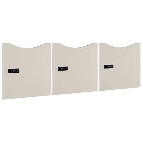 Lot de 3 portes Lockers laquées - Gris clair - Maxiburo (1/3)