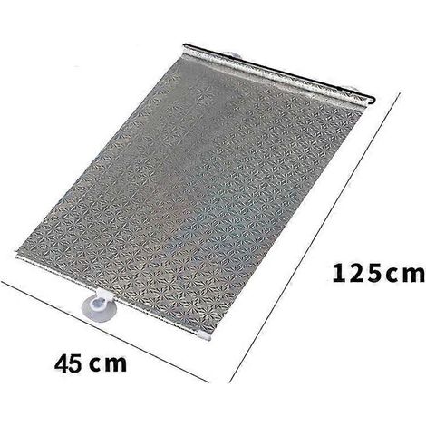 Pare-soleil de voiture, rideau pare-soleil rétractable et pliable pour vitres avant, arrière et latérales, protection UV, argenté, 45 x 125 cm (1/5)