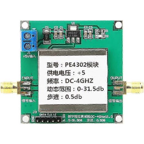 Digitaler HF-Dämpfungsregler PE4302, Modul mit hoher Linearität, 0,5-dB-Schritte, für Hochfrequenzprüfungen und -anwendungen (1/5)