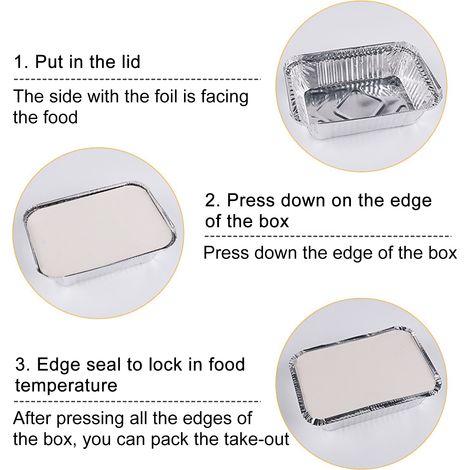 Einweg-Aluminiumfolienbox mit Deckel, geeignet für Grill, Backofen und andere Zwecke