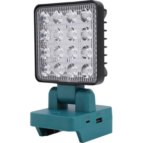 Lampe de travail LED avec trépied, rechargeable, portable, USB Type C 5 V 2 A, 11-15 W, 1200-1500 lm, pour batteries 18 V BL1830, BL1850 et BL1840. (1/5)