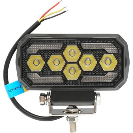 Proiettore LED rettangolare con DRL 9-36V, 25W bianco-giallo, corpo in alluminio 120x65x35mm IP68 Breckner Germany (1/5)