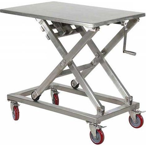 Tavola elevatrice in inox 304 - Sollevamento massimo 440/1000 mm - Carico massimo 300 kg - Industria alimentare - Farmaceutica - Laboratori - Ospedali - 1860050305