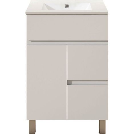 Kibath Mueble de baño con Lavabo URBAN 60x45 cm acabado BLANCO brillo 2 cajones y 2 puertas (1/5)