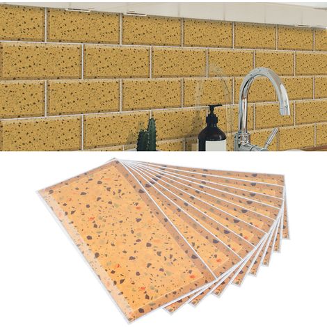 Lot de 9 autocollants muraux adhésifs imitation cristal imperméables pour salle de bain et cuisine (1/5)