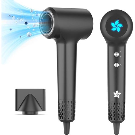 Seche Cheveux, Sèche Cheveux à 400 Millions Plasma Moteur sans Balais de 110 000 tr/min pour un Séchage Rapide, 57 dB à Faible Bruit pour Famille Voyage (1/5)