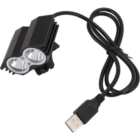 Lampe frontale LED pour vélo 2000 lm, puissante, pour VTT, avec port USB, idéale pour le cyclisme nocturne en extérieur.
