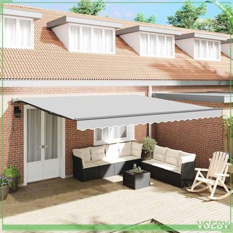 Auvent - 313257 - Anthracite - Métal - 5 x 3,5 m - Rétractable (manuel) (1/5)