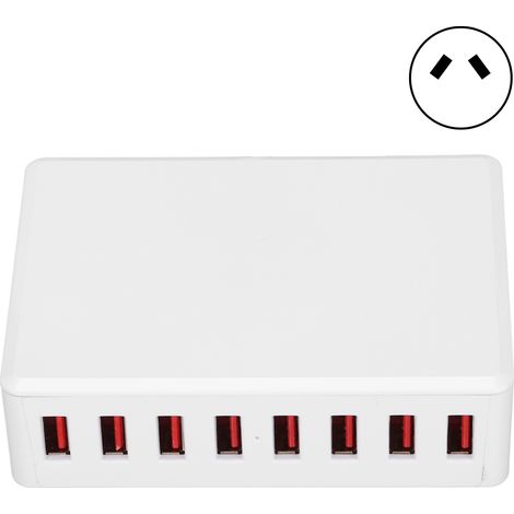 Chargeur USB 8 ports 2.4A 40W Station de charge intelligente pour téléphones tablettes Prise AU 100-240V (1/5)