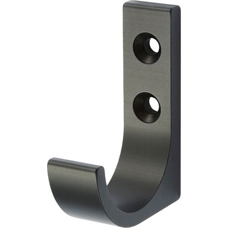 Porte manteau aluminium - Décor : Noir - Hauteur : 65 mm - Profondeur : 51,5 mm - Version : Simple - ITAR (1/3)