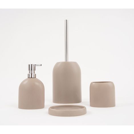 Ensemble d'accessoires de salle de bains gris tourterelle