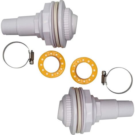 Gegenstrom-Spüldüsen-Sets – Komplett mit Anschlüssen, Kugelgelenk, Klemmen, Unterlegscheiben und PTFE-Gewindeband – Für FibroPool und Aufstellpools