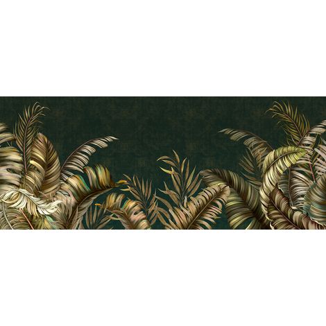 Papier peint panoramique - Feuilles Tropicales - 130 cm x 53 cm (1/2)