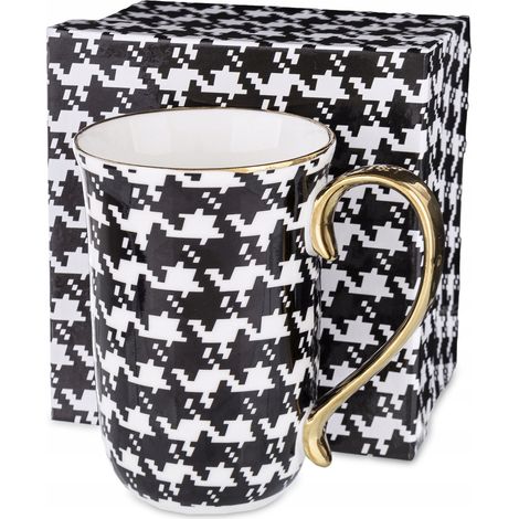 Taza grande de porcelana de 400 ml con borde dorado, colección Pepitka. (1/5)