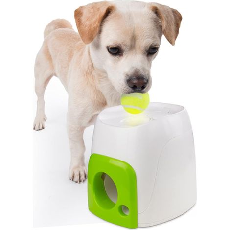 Juguete dispensador interactivo para perros, Blanco/Verde, 16 x 16 x 20 cm (1/4)