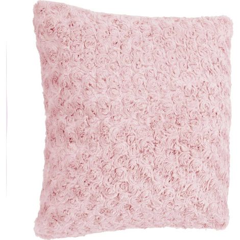 Cuscino in pelliccia riccia rosa 45x45cm - Atmosphera créateur d'intérieur (1/5)