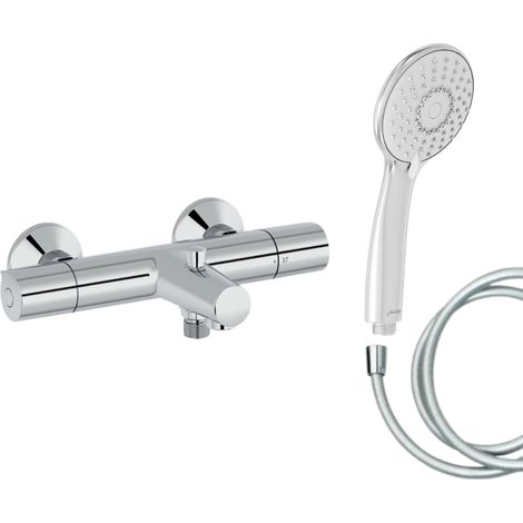 Mitigeur baignoire JACOB DELAFON Simone + pommeau de douche Juliette + flexible de douche lisse (1/5)