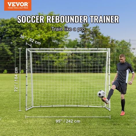 Entraîneur de rebond de football, équipement d'entraînement de football en fer de 2,4 x 1,8 m, mur de rebond de football sportif av… (1/5)
