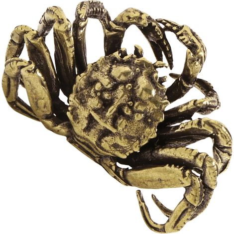 Poignée de Meuble Laiton Crabe Rétro Poignée de Tiroir Décorative pour Armoire Commode et Cuisine Vintage Laiton Robuste Accessoire de Mobilier Océanique (1/5)