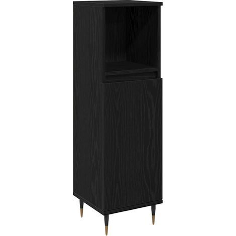 Maison Exclusive - Mobile da Bagno Rovere Nero 30 x 30 x 100 cm Legno multistrato