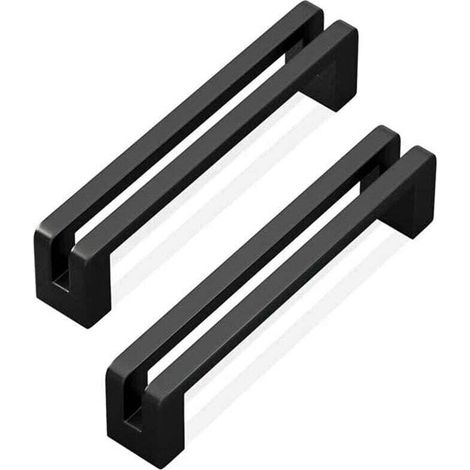 Möbelgriff Achsabstand 96 mm Lochabstand moderner Stil Schubladengriff aus Zinklegierung mit Schrauben schwarz 2 Stück (1/5)