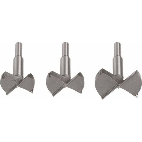 Mèches Bois, 3Pcs (45/50/60MM) Fraise Bois Carbure, L'installation de Portes Sphériques Bois, Tiroirs, Vous aide rapidement pour faire des trous propres à fond plat dans le bois (1/5)