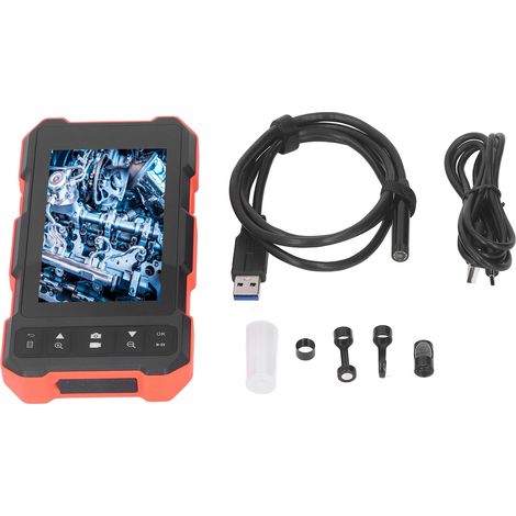 Endoscope industriel portable T21, écran IPS HD 1080P 4,5 pouces, lentille 8mm, câble 3,5 mètres, pour inspection automobile et canalisations, batterie intégrée, outil de diagnostic visuel manuel. (1/5)