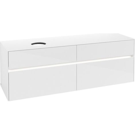 VB WTUS Collaro C050B0 1600x548x500mm avec 4 tiroirs WT en blanc brillant (1/2)