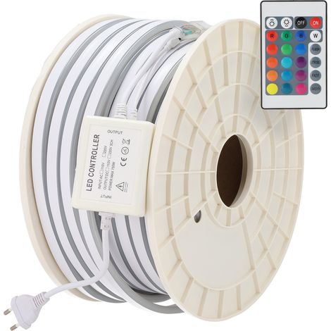 Striscia LED flessibile 12W/M 230VAC 80LED/M SMD3535 22Lm/LED IP65 50 Metri RGB (1/5)