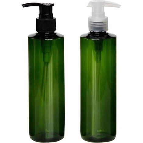 Lot de 2 fons vides 250 ml rechargeables, pompe pour maquillage, shampoing, huile ou savon (1/2)