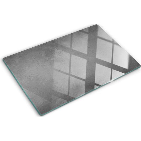 Planche de cuisine, couvre plaque, verre planche découper, verre trempé – 80 x 52 cm - Béton (1/5)
