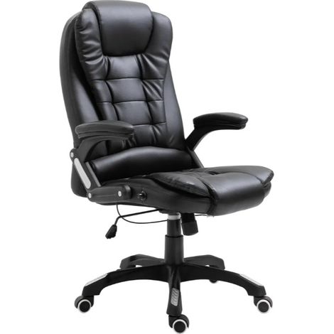 Fauteuil de bureau simili cuir noir Grease (1/5)